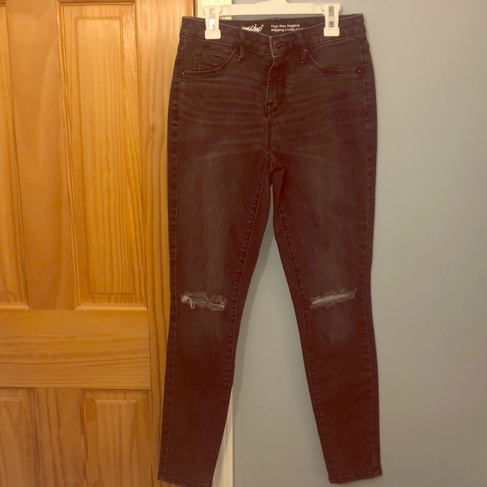 High Rise Jeggings Black/Grey Color